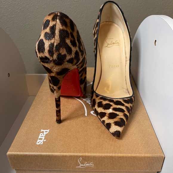 Christian Louboutin So Kate 120 Pony Leopard Leopard/Black - Picture 1 of 3